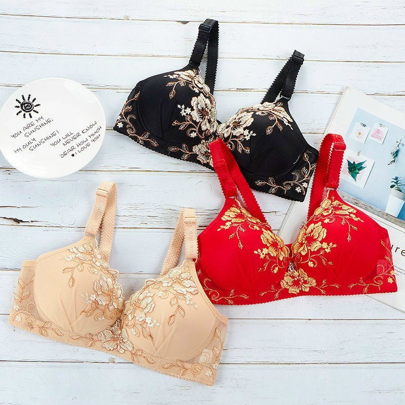 Áo lót nâng ngực không gọng -Áo ngực Mút mỏng, thêu ren siêu sexy, mềm mại, co giãn tốt Nữ Hoàng