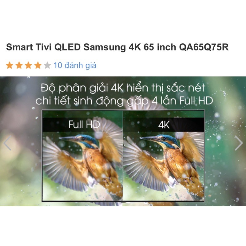 Tivi 65 inch Samsung 4K QLED 65Q75R