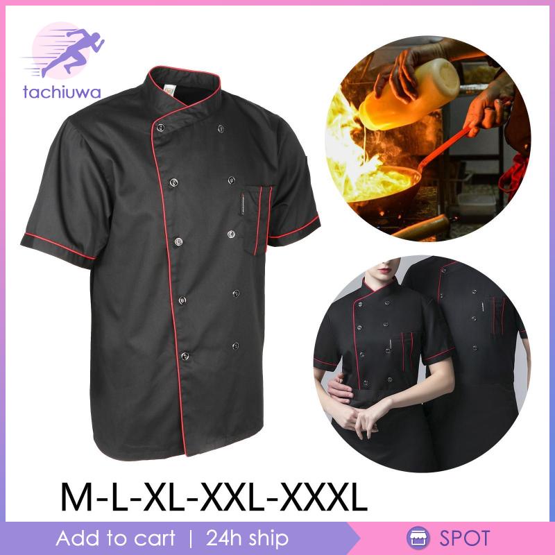 Chef Jacket Uniform Short Sleeve Breathable Apparel Pocket Cooking Kitchen | BigBuy360 - bigbuy360.vn