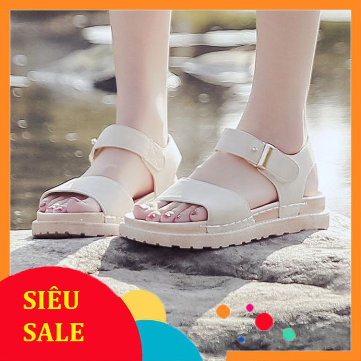 Sandal học sinh da lộn quai ngang đế siêu êm thời trang