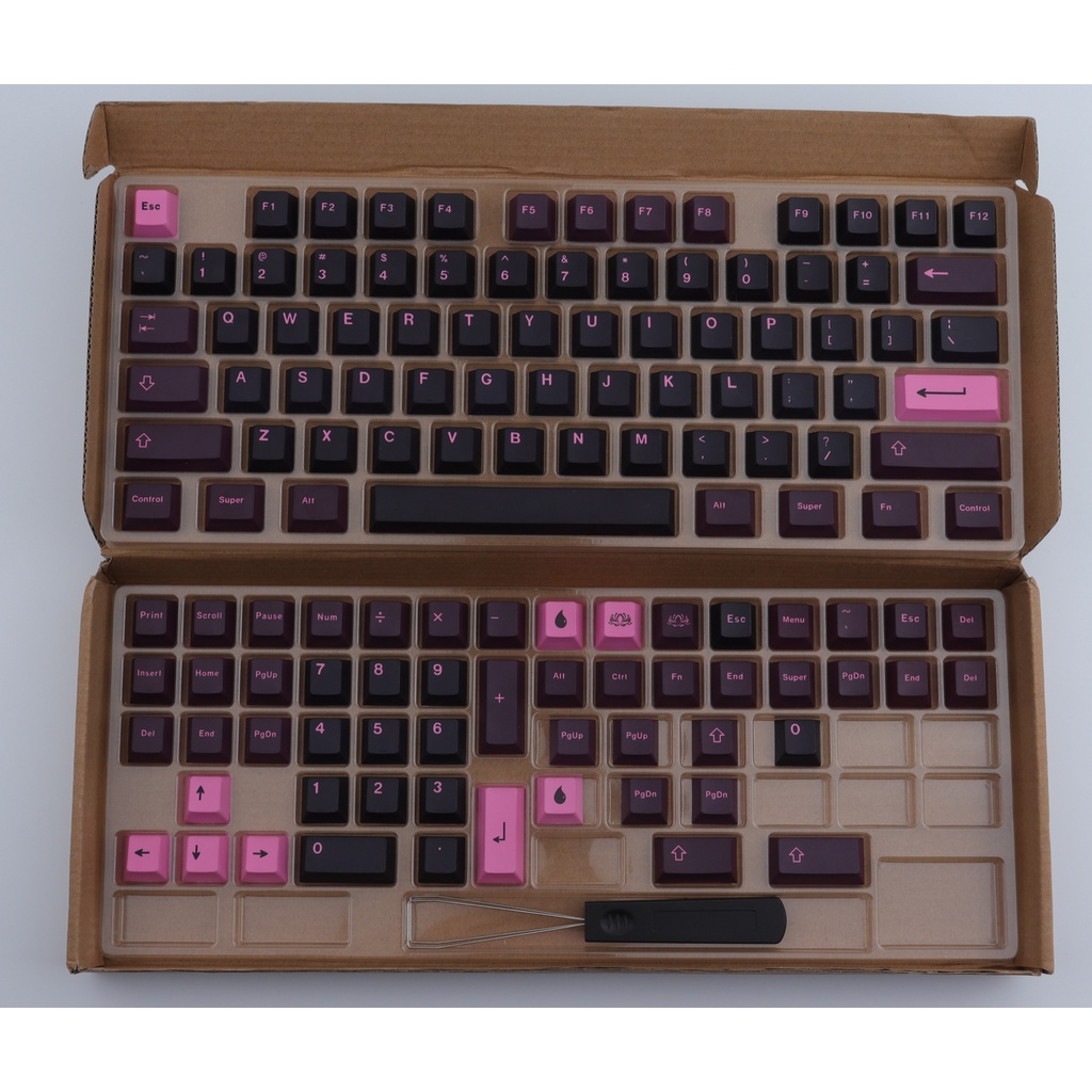 Gói phím GMK Black Lotus, 129 phím Keycaps Cherry Profile DYE-SUB Cá nhân hóa GMK Keycaps cho Bàn phím cơ / Bàn phím cơ chơi game
