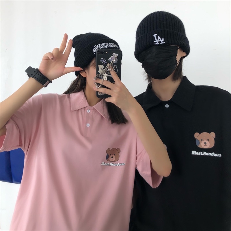 [Rẻ vô địch] Áo thun có cổ , áo polo gấu ngực freesize dành cho nam và nữ