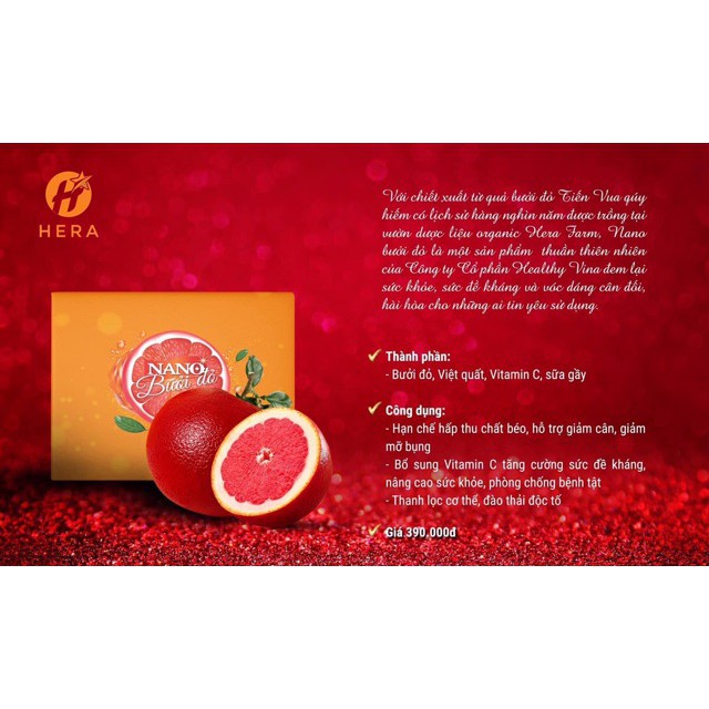 Nano Bưởi Đỏ Nước Ép Bưởi Đỏ Hera Chính Hãng | Thế Giới Skin Care