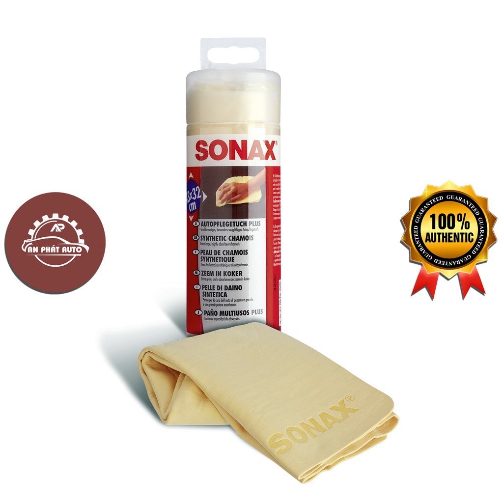 SONAX - Khăn Da Tổng Hợp Lau Khô Bề Mặt Ngoài Xe Ướt (Sonax Synthetic Chamois)  [Hàng Đức Chính Hãng]