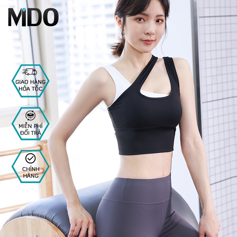 Áo tập Gym nữ cao cấp Louro FA17, kiểu áo bra tập gym nữ 2 dây, chất liệu thoáng mát, co giãn