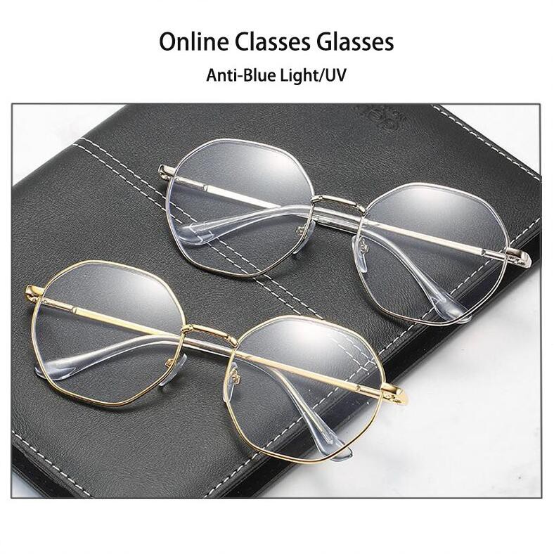 Mắt kính chống bức xạ gọng đa giác phong cách retro trẻ trung