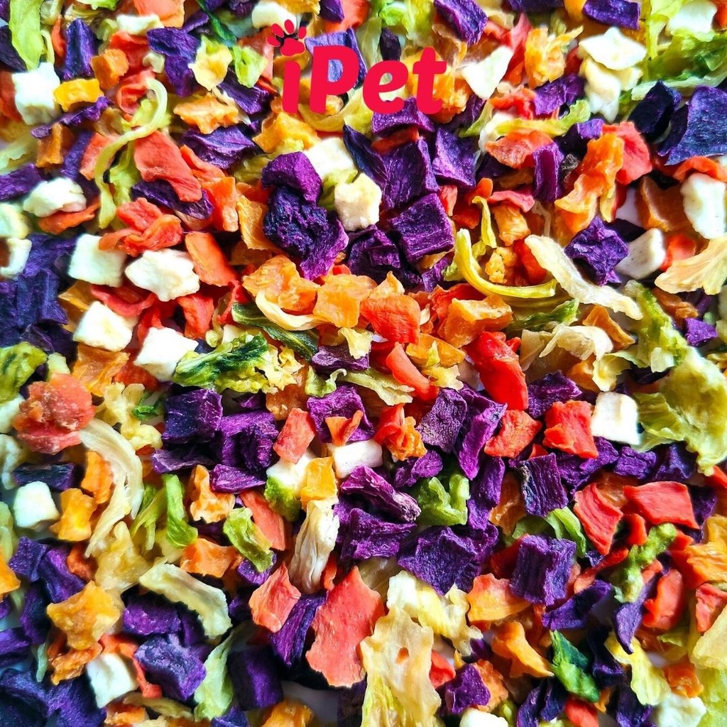 Salad rau củ trái cây sấy thức ăn cho chuột hamster, thỏ, bọ ú - iPet Shop