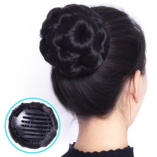 Kẹp búi hoa tóc giả