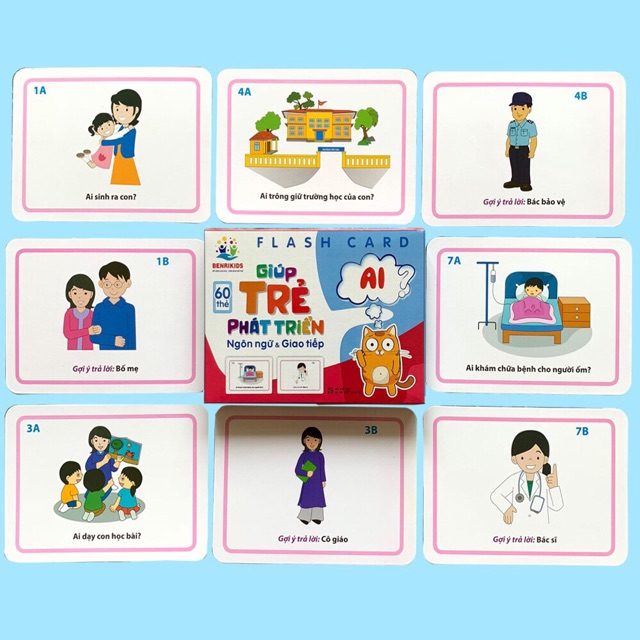 Thẻ học phát triển ngôn ngữ và giao tiếp cho trẻ mầm non theo 5 câu hỏi