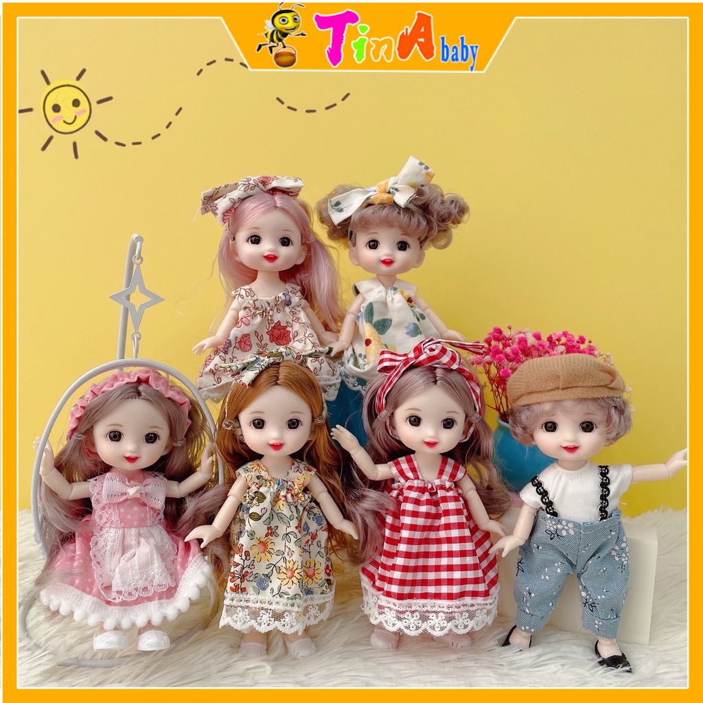 Búp bê barbie 3D cute đồ chơi cho bé gái dùng làm quà tặng sinh nhật giá rẻ E883