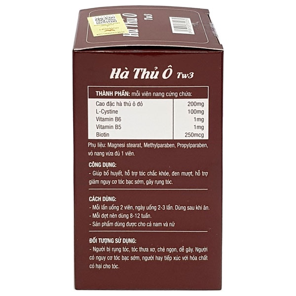 Hà Thủ Ô Tw3 (lọ)- Hỗ trợ làm đen tóc, giảm lượng tóc gãy rụng,ngăn ngừa tóc bạc sớm