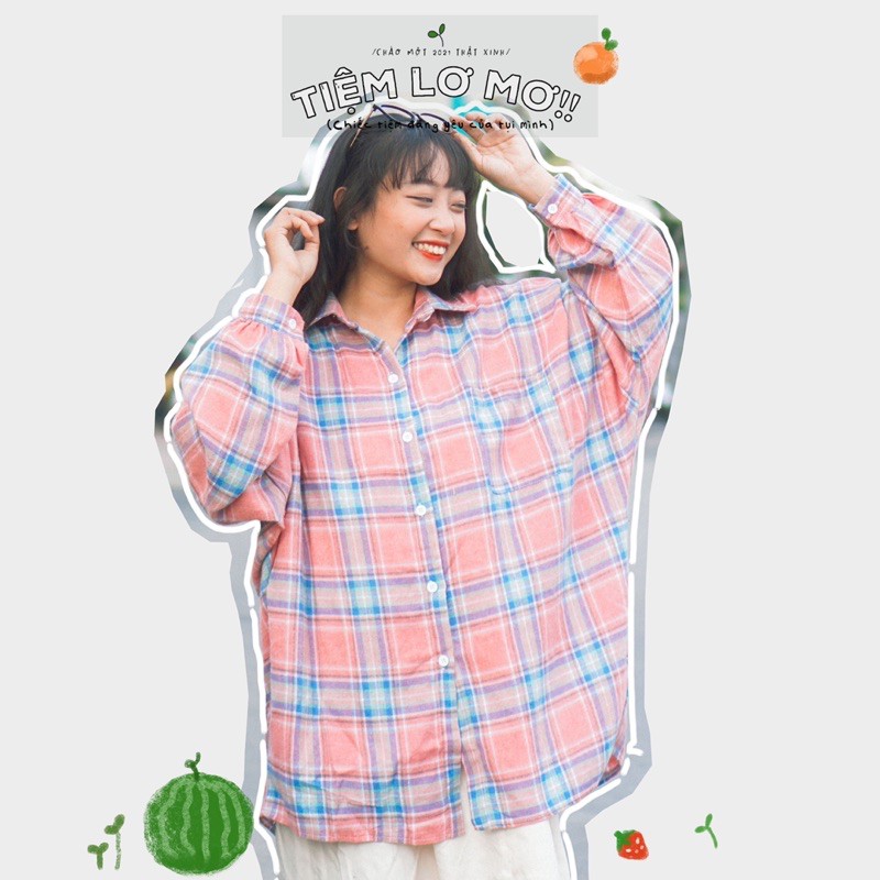 Áo sơmi caro oversize