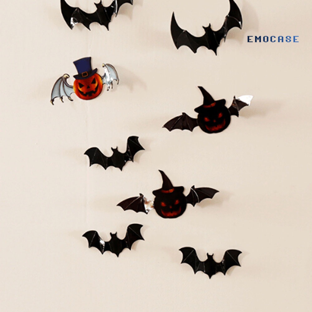 Set 12 Decal dán tường Trang Trí Chủ Đề Halloween 3D