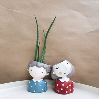 Chậu Cây Đất Sét Nhật hình ChiBi