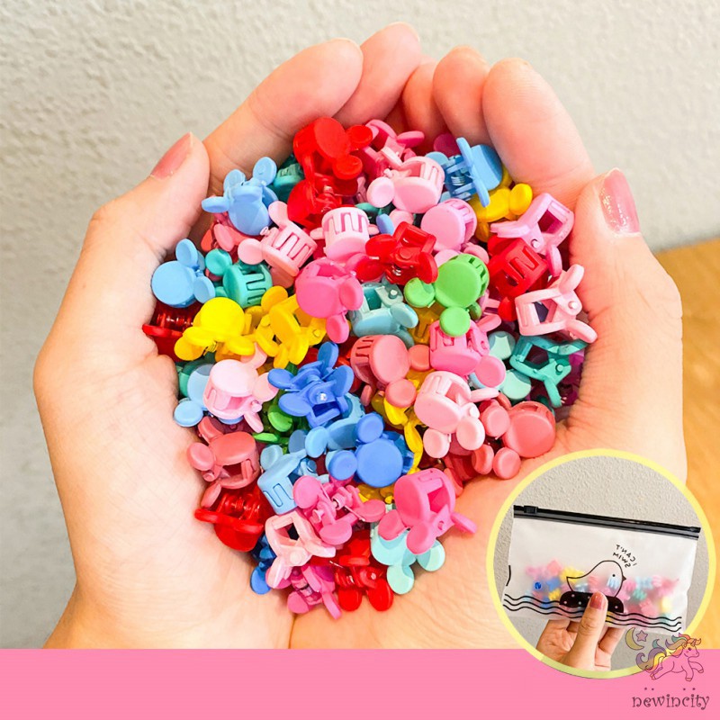 Set 50 Kẹp Tóc Mini Nhiều Màu Dễ Thương Cho Bé Gái