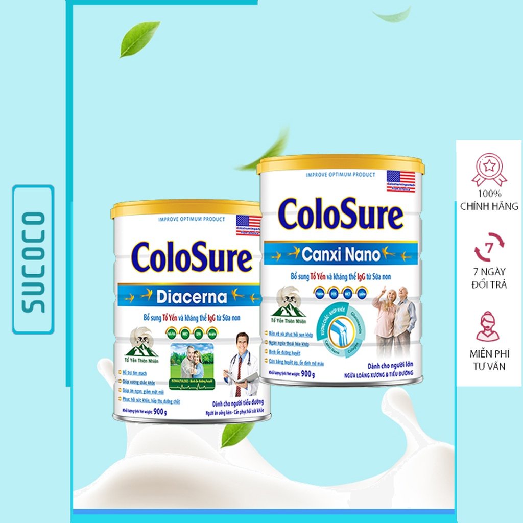 Sữa cho người tiểu đường Colosure diacerna cho người già Canxi nano 900g - [SUCOCO]