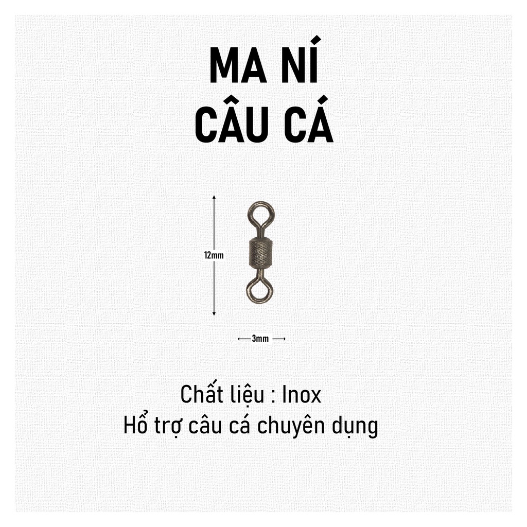 MA NÍ XOAY / MA NÍ SỐ 8 / HỖ TRỢ CÂU CÁ CHUYÊN DỤNG ( combo 20 )