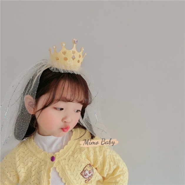 Bờm voan vương miện lấp lánh, bờm công chúa đáng yêu cho bé gái BD61 Mimo Baby