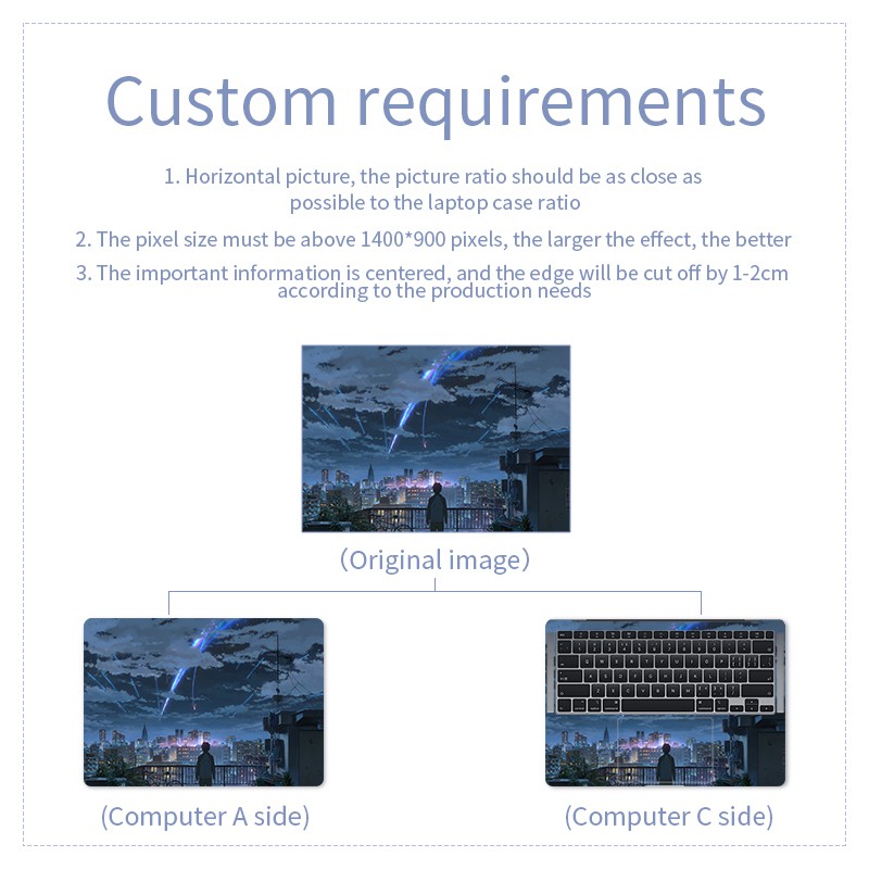 Miếng dán trang trí laptop for HP/Acer/ Dell /ASUS/ Sony/Xiaomi/Macbook hoạ tiết quang cảnh tuỳ chọn