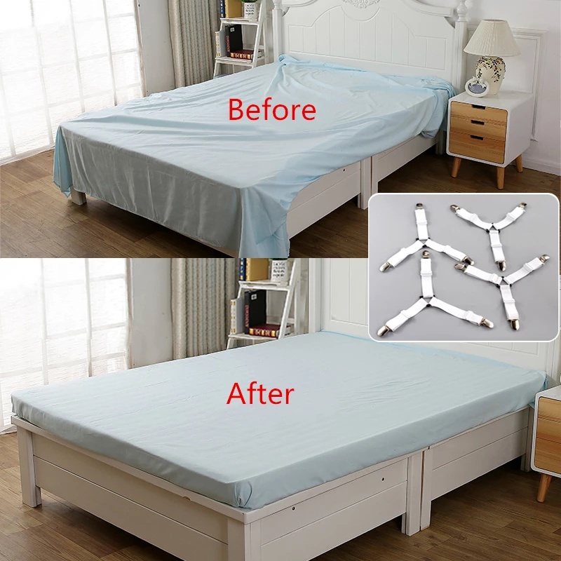 Set 1 / 4 dây kẹp cố định ga trải giường co giãn tiện dụng cho gia đình