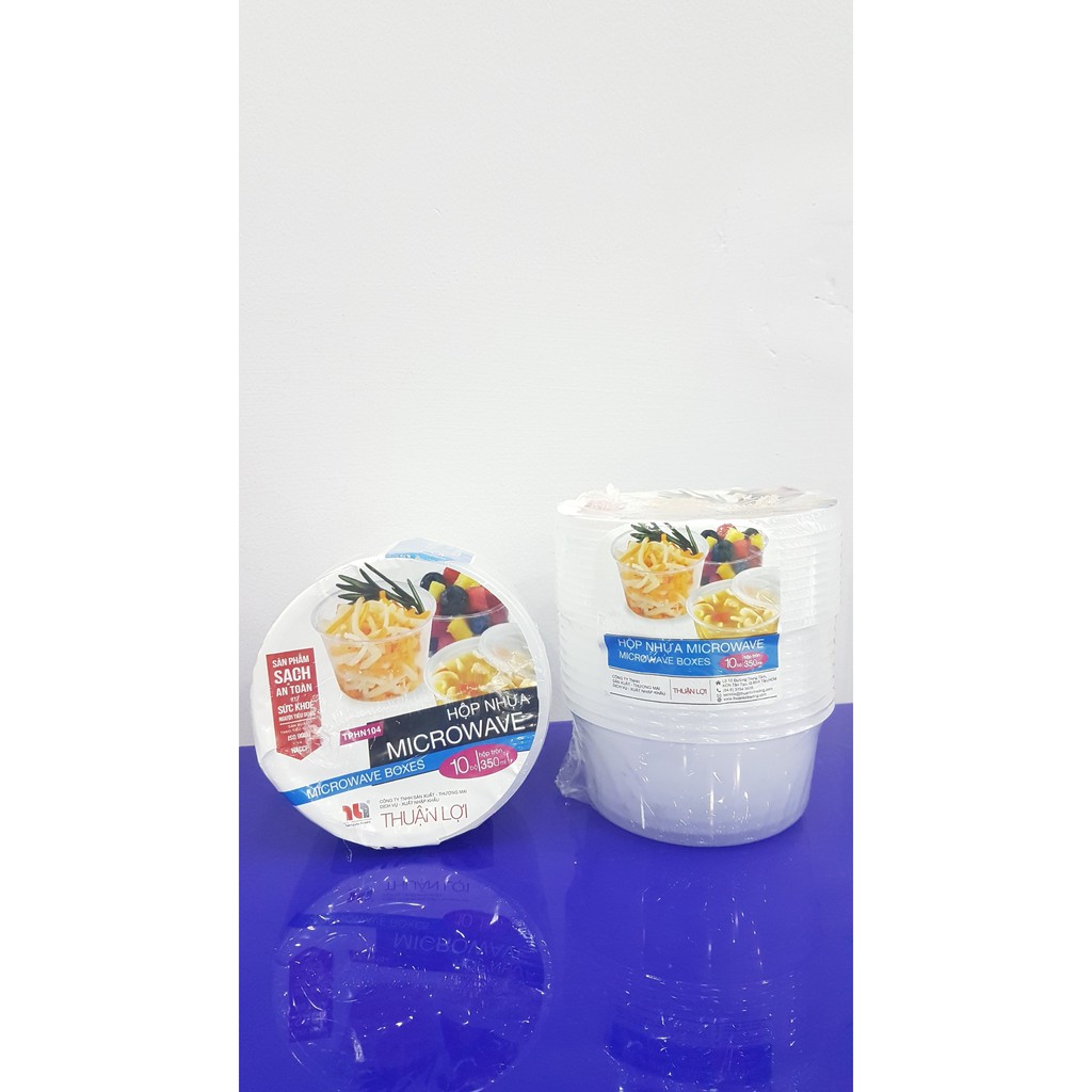 Set 10 Hộp nhựa 350ML Microwave tròn trong