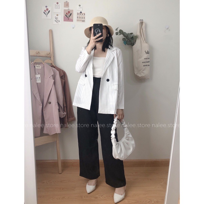 Áo blazer kẻ sọc