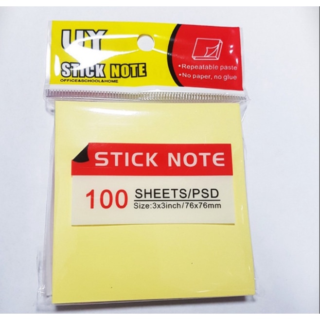 Giấy nhắn / Sticky Note / Giấy ghi nhớ UY 3*2 / 3*3 / 3*4