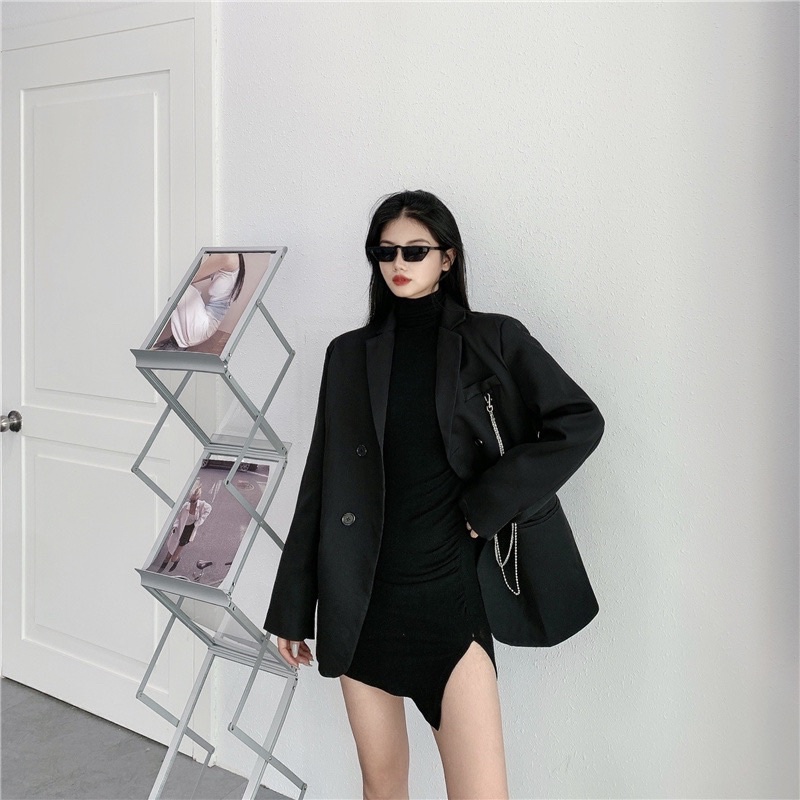 Áo Blazer Nữ  [Tiệm Vải Xinh]  Áo Vest Xích Nữ - Hàng Quảng Châu - BL001