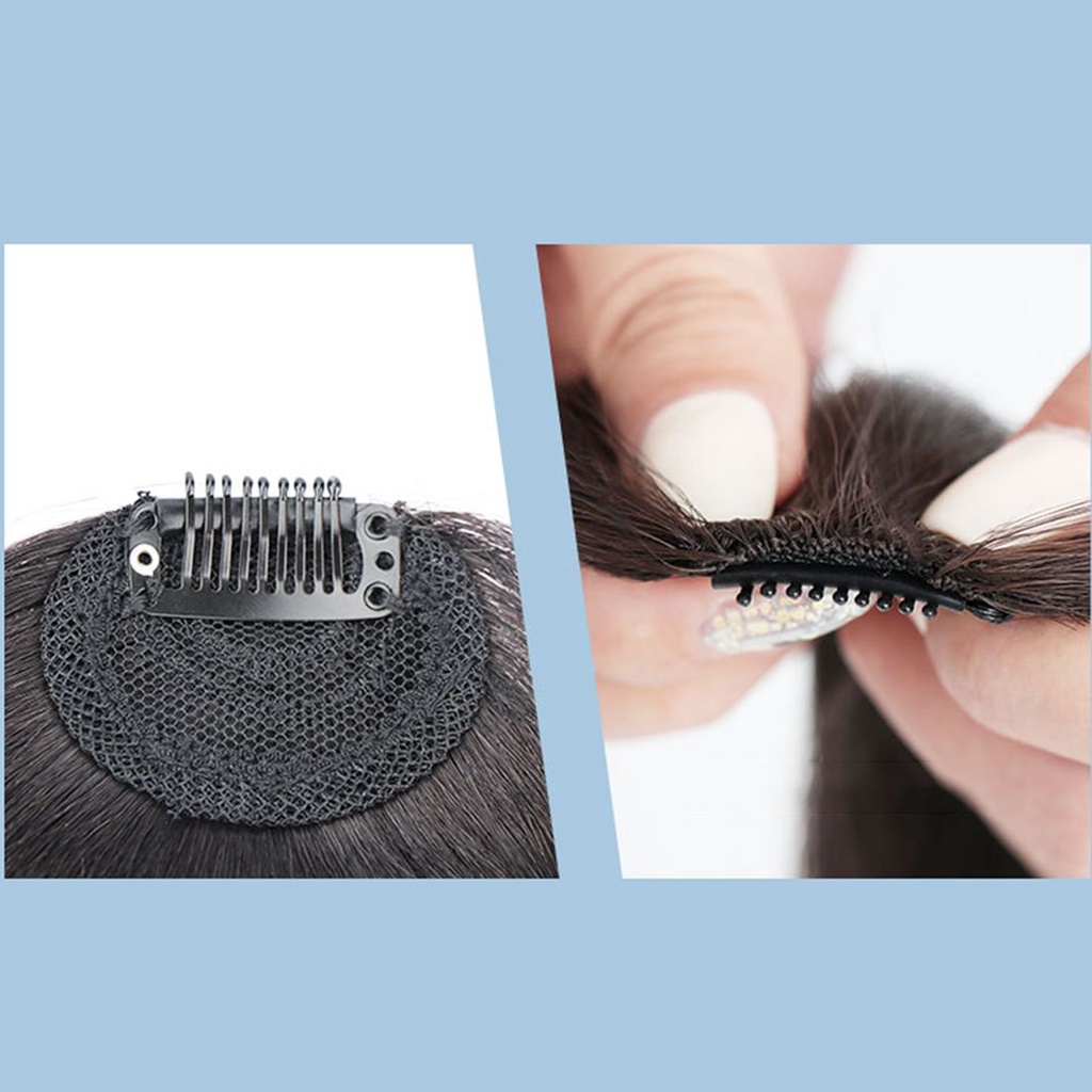 Tóc mái giả ngắn màu đen bằng sợi tổng hợp cách nhiệt thiết kế dễ thương thời trang cho nữ