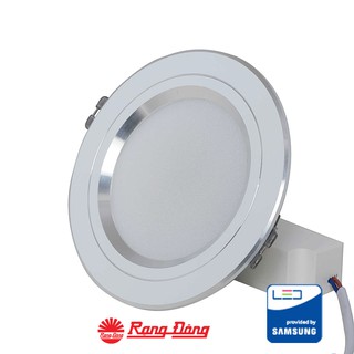 Đèn LED âm trần Rạng Đông viền bạc 7W 3 màu