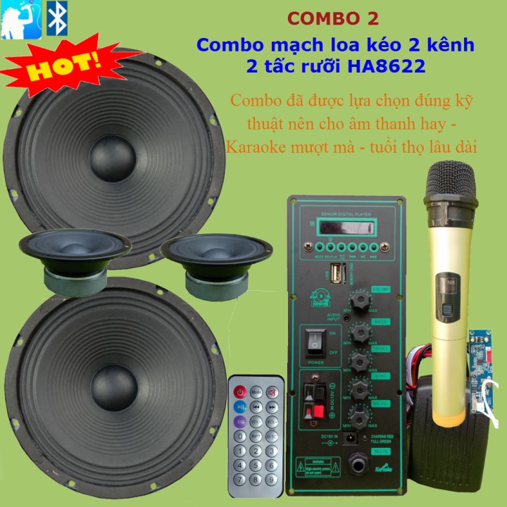 Combo mạch loa kéo 2 kênh 2.5 tấc HA8622