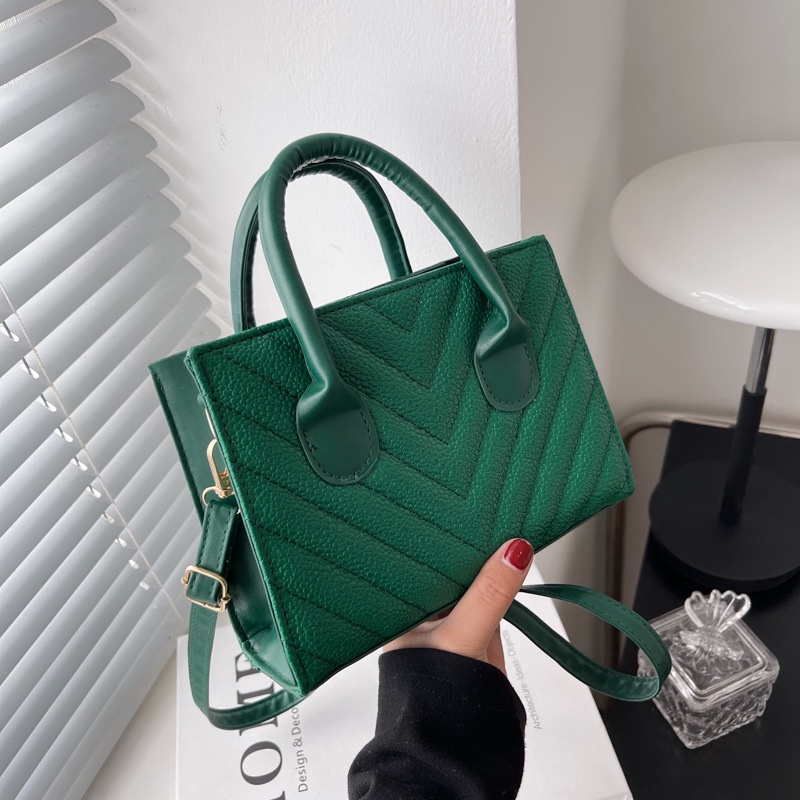 Túi Đeo Chéo Hình Vuông Nhỏ Màu Trơn Kiểu retro 2002 Thời Trang