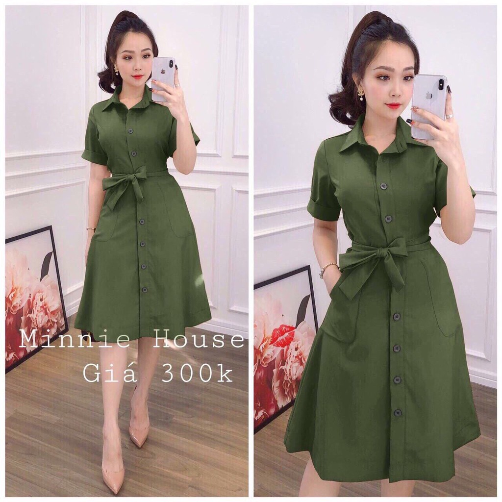 ĐẦM SƠ MI BUỘC NƠ EO SUZAPAS