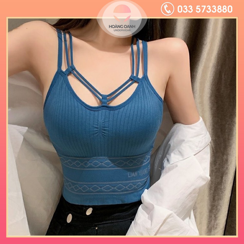 Áo bra, áo tập gym, yoga Hoàng Oanh áo lót cotton tăm bo eo đan dây quyến rũ - 5731