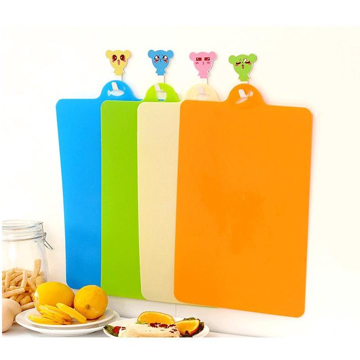 Bộ 4 thớt nhựa dẻo làm bếp, cắt thái rau củ thịt cá riêng biệt - Tạp hoá mint