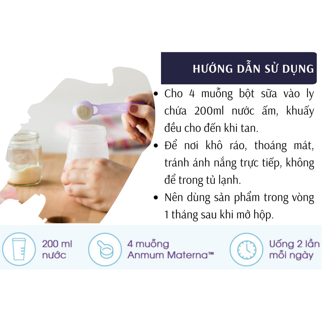 Date mới nhất - Sữa bột Anmum Materna Lon 800g Vị Vani - Socola