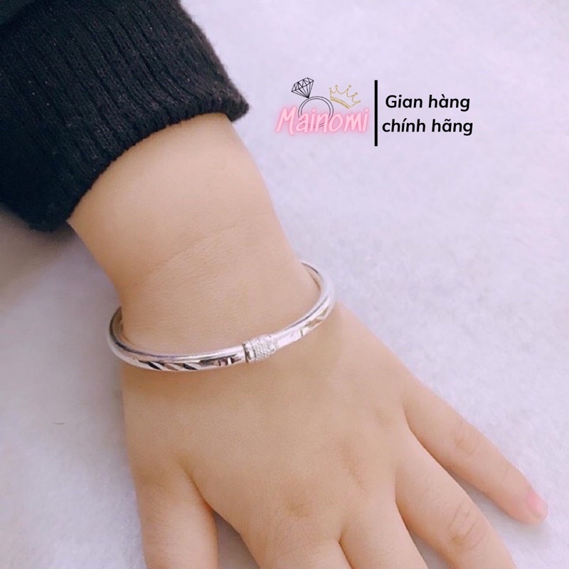 Vòng phay dẻo trẻ em chuẩn bạc Mainomi Shop Bạc Xinh
