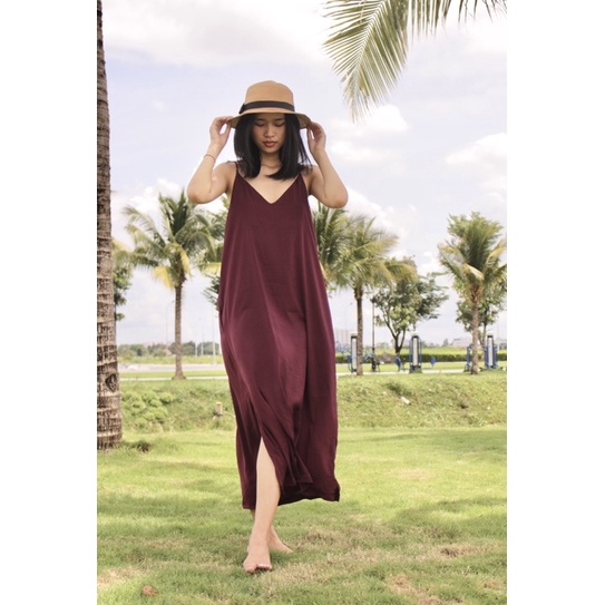 Đầm nữ - váy nữ thiết kế - dáng suông hai dây chất vải lụa