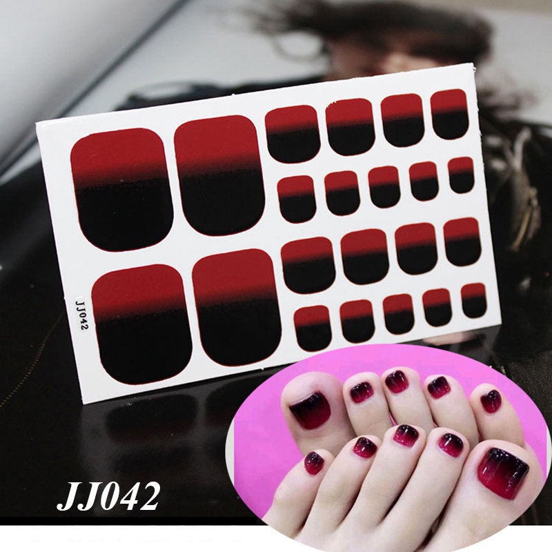Set 22 miếng dán trang trí móng chân 3D thời trang JJ041-060 DIY