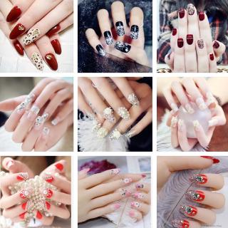 Set 24 móng giả DIY hình bầu dục