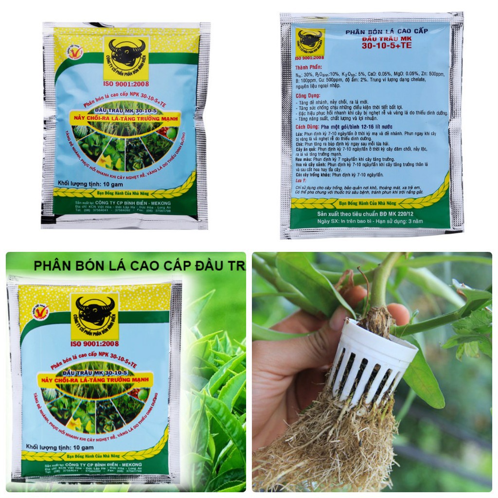 Bán buôn COMBO 02 GÓI Phân bón lá cao cấp Đầu Trâu bao đẹp