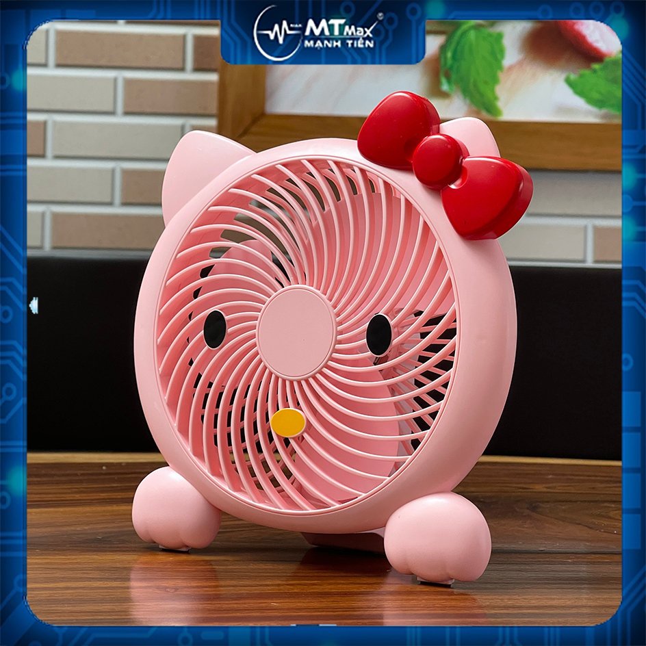 Quạt Hello Kitty để bàn chạy cực êm siêu mát, sản phẩm rất an toàn cho người sử dụng với thiết kế lồng quạt kín
