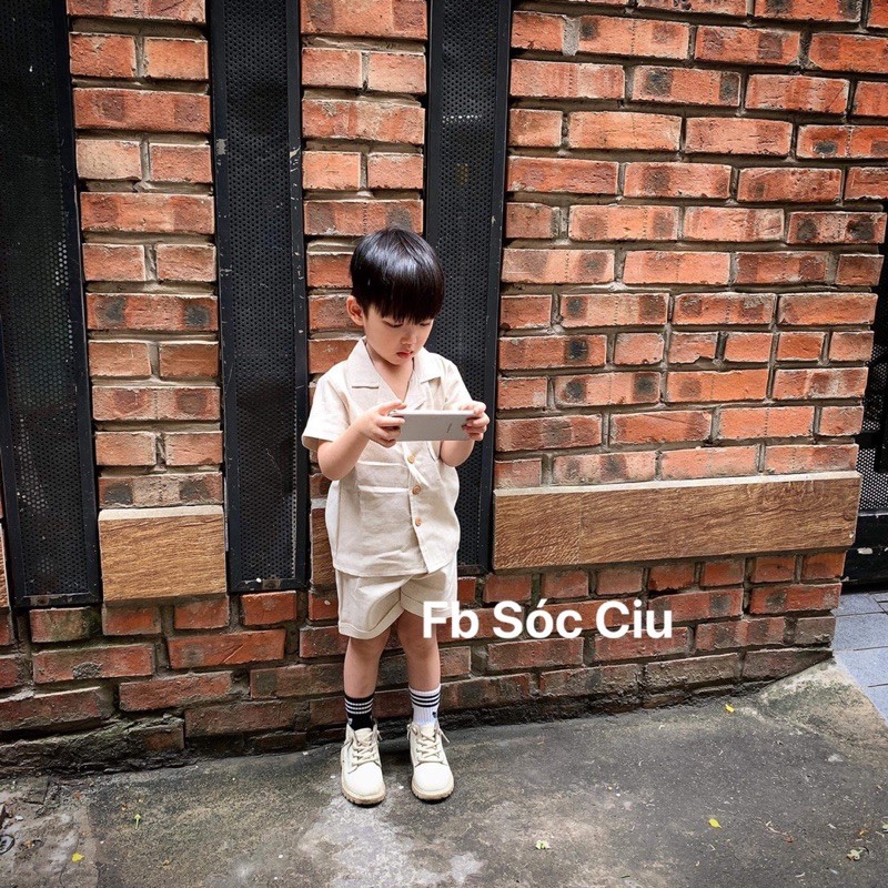 Set sơ mi đũi xuất hàn bé trai