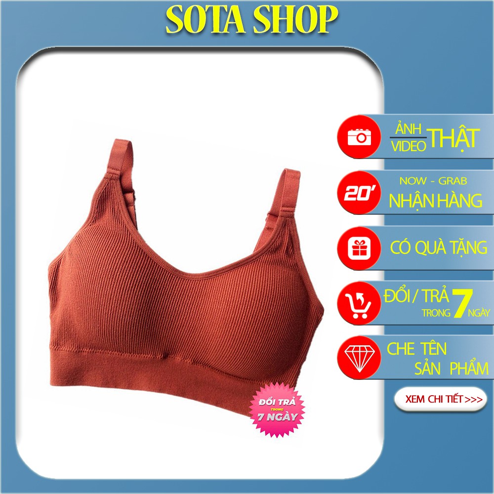 Áo Ngực Áo Bra BRA01 VNXK Kiểu Dáng Thể Thao Chất Liệu Cotton Bề Mặt Gân Tăm 2 Dây Mặc Thoải Mái Vừa Vặn Cơ Thể