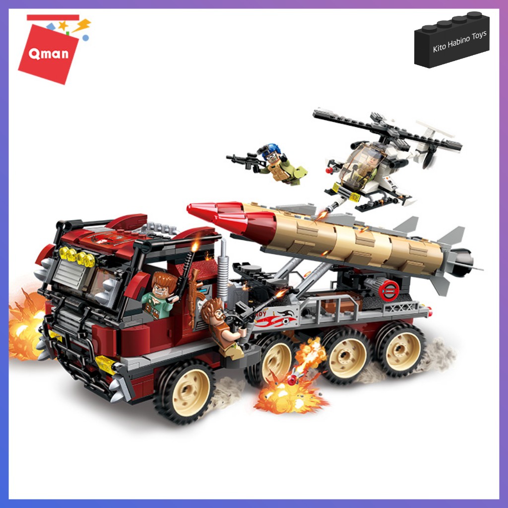 Bộ Lắp Ghép Đồ Chơi Lego Qman 661 Mảnh Ghép Xe Quân Sự Siêu Trang Bị Tối Tân 3207 Cho Trẻ Từ 6 Tuổi