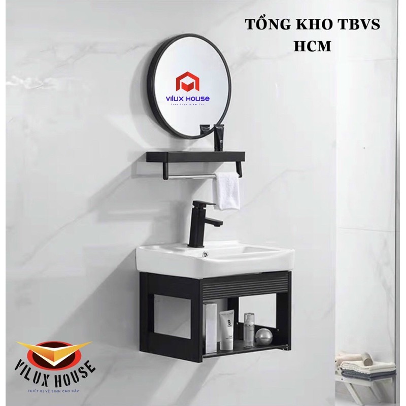 TỦ LAVABO TREO TƯỜNG ĐEN - SALE GIÁ KHO