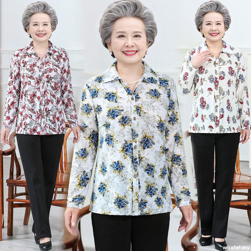 Áo Sơ Mi Mỏng Tay Dài Cho Nữ Trung Niên 70 Tuổi Quặng Vận Động Lại Caluder Changreu