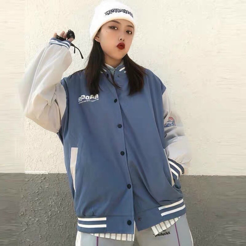 Áo Khoác Dù Bomber Thêu Form Rộng  Hình Dáng Thể Thao Cực Đẹp Unisex Unisex