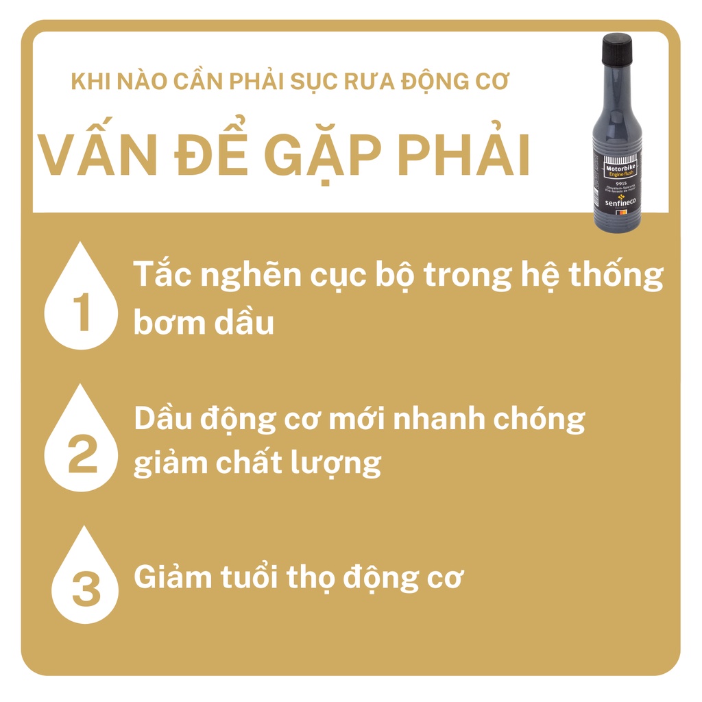 Dung dịch súc rửa động cơ Xe Máy Senfineco 9915 100ml motorbike engine flush