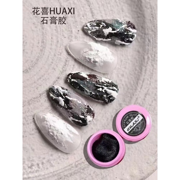 gel xi măng huaxi dùng tô vẽ móng tay chân trắng đen
